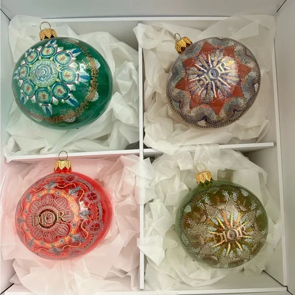 RARE DIOR set of 8 ornaments | holiday | christmas ornaments BNIB - Picture 6 of 9